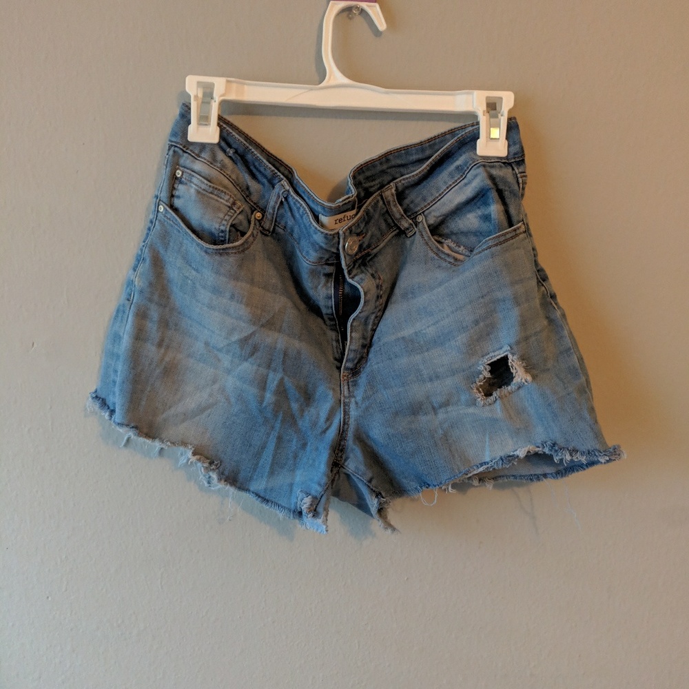 Distressed Jean shorts